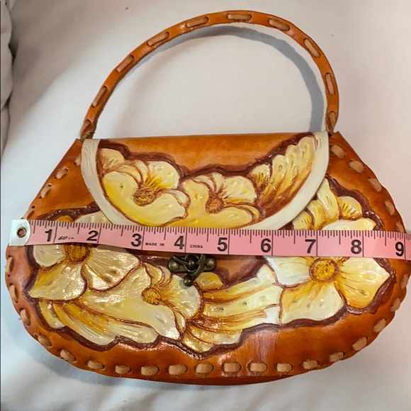 Mini Boho Tooled Leather Purse - Picture 4 of 6